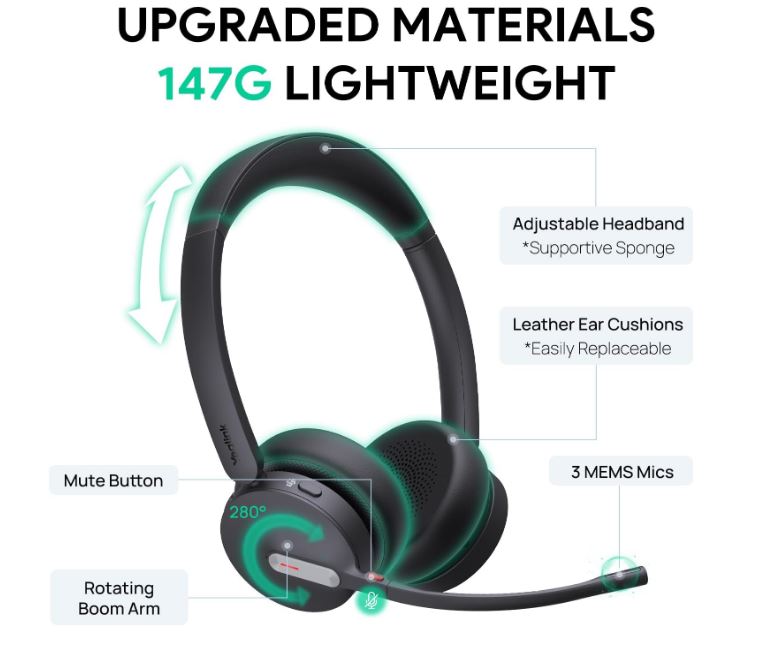 Yealink BH70 Dual Bluetooth Wireless Stereo Headset UC USB-C