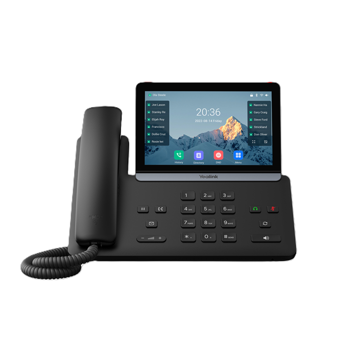 Yealink SIP-T87W IP Phone, 7" Touchscreen, 16 SIP Accounts, HD Voice, Bluetooth 5.0, Wi-Fi 6, Dual USB, PoE, Linux 6.1, Wall Mountable