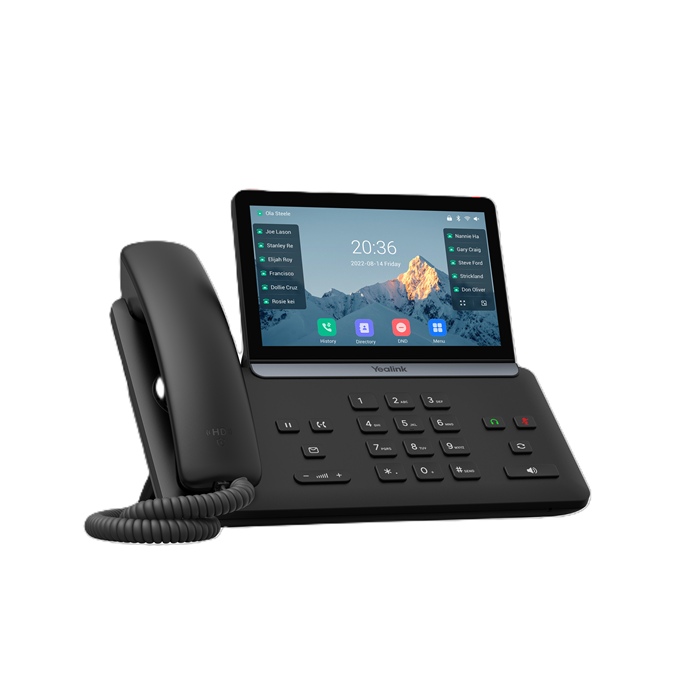 Yealink SIP-T87W IP Phone, 7" Touchscreen, 16 SIP Accounts, HD Voice, Bluetooth 5.0, Wi-Fi 6, Dual USB, PoE, Linux 6.1, Wall Mountable