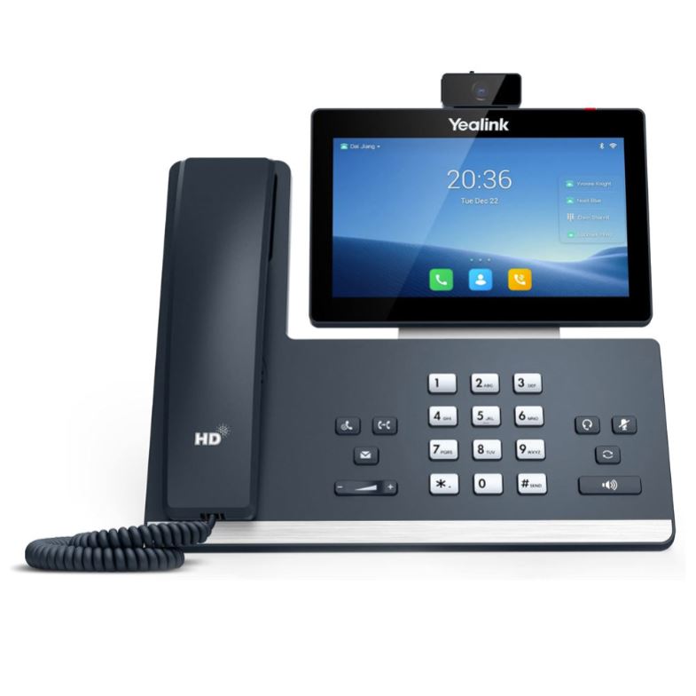 Yealink T58W-C 16 Line IP HD Android Phone with HD Camera, 7" colour touch screen, HD voice, Dual Gig Ports, Built-in Bluetooth& Wifi, USB 2.0