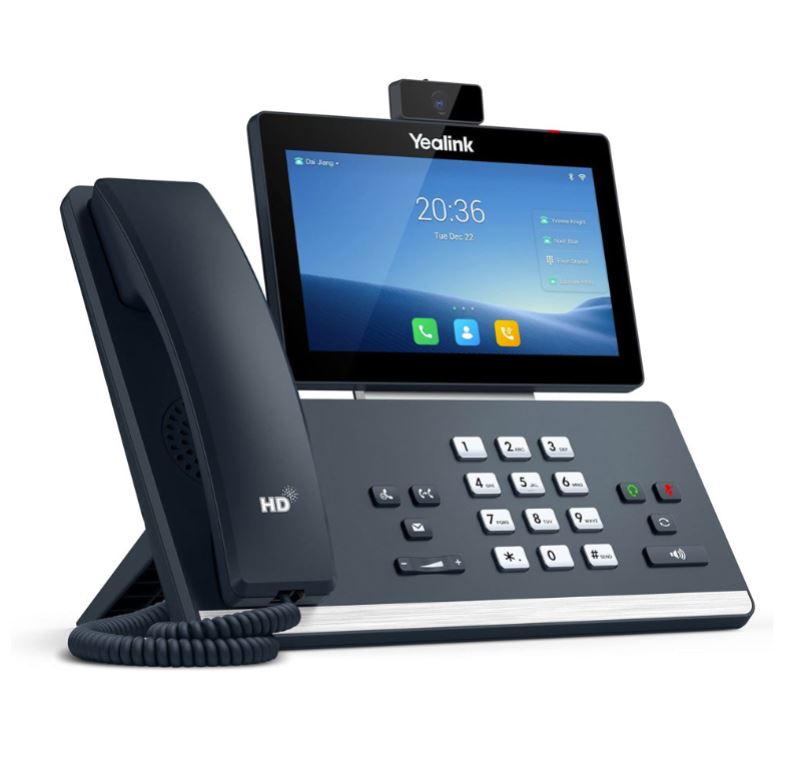Yealink T58W-C 16 Line IP HD Android Phone with HD Camera, 7" colour touch screen, HD voice, Dual Gig Ports, Built-in Bluetooth& Wifi, USB 2.0